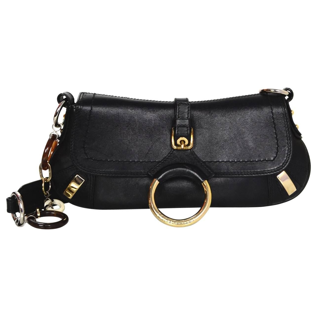 Dolce & Gabbana Black Leather Pochette Bag 