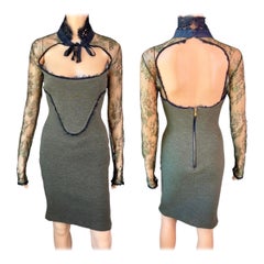 Emilio Pucci F/W 2011 Runway Cutout Back Sheer Lace Collar Tie Dress