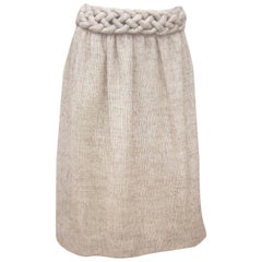 Vintage Mary McFadden Mohair Skirt With Braid Waistband, 1970's