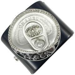 2014 Chanel Runway 'Tin of Caviar' Black Resin Bracelet
