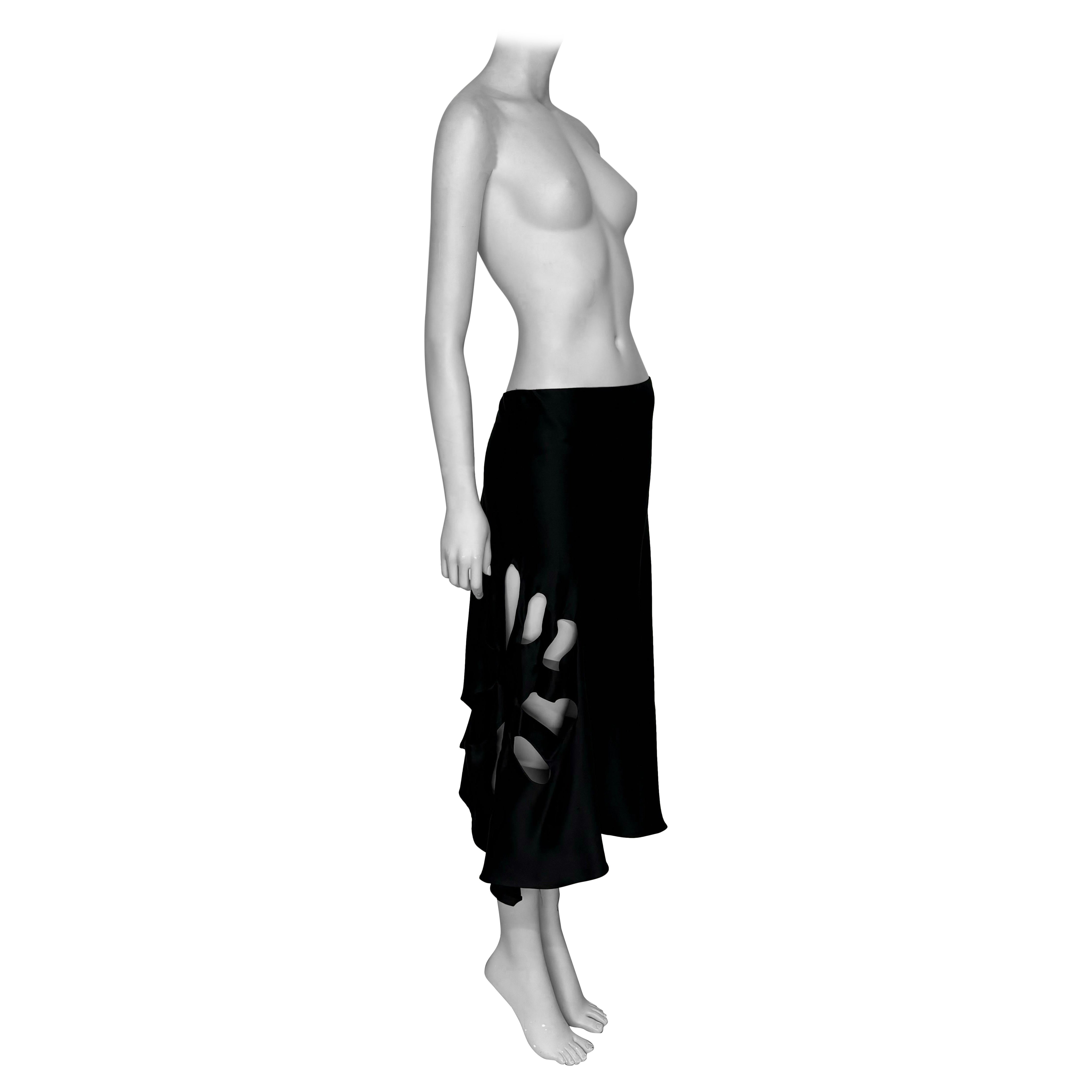 Gucci by Tom Ford S/S 2002 cut-out floral bias skirt For Sale