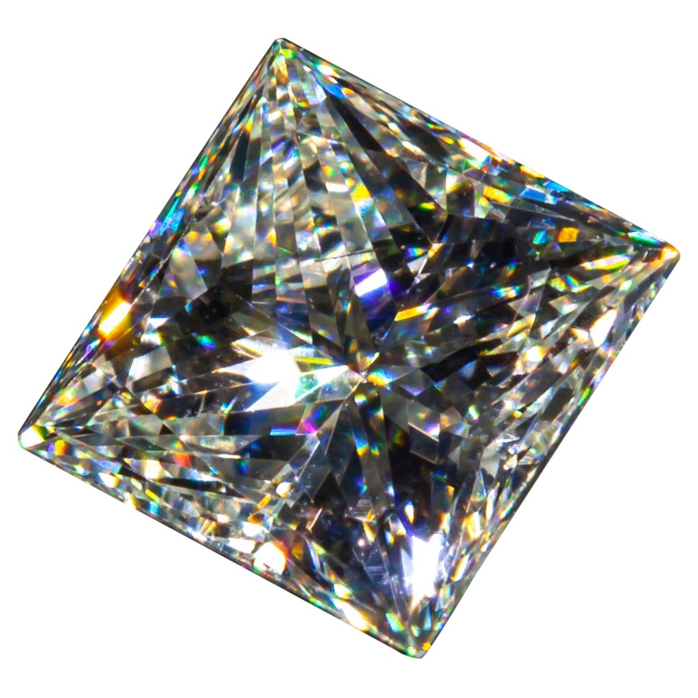 GIA Certified 0.54 Carat Princess Cut Natural Diamond, J Color, VS2 Clarity