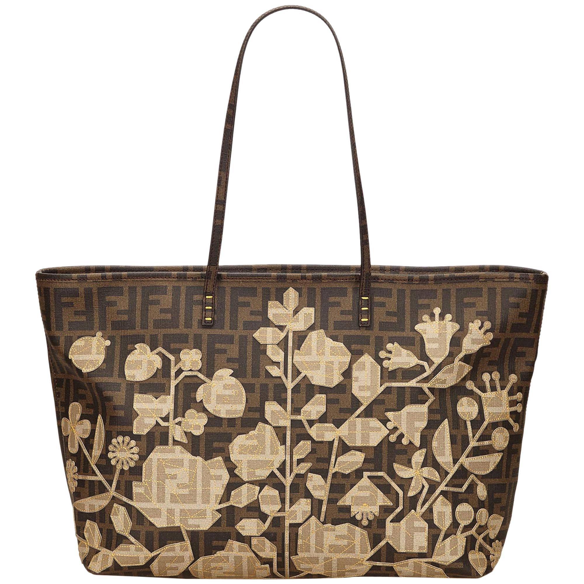 Brown Fendi Printed Zucca Tote Bag