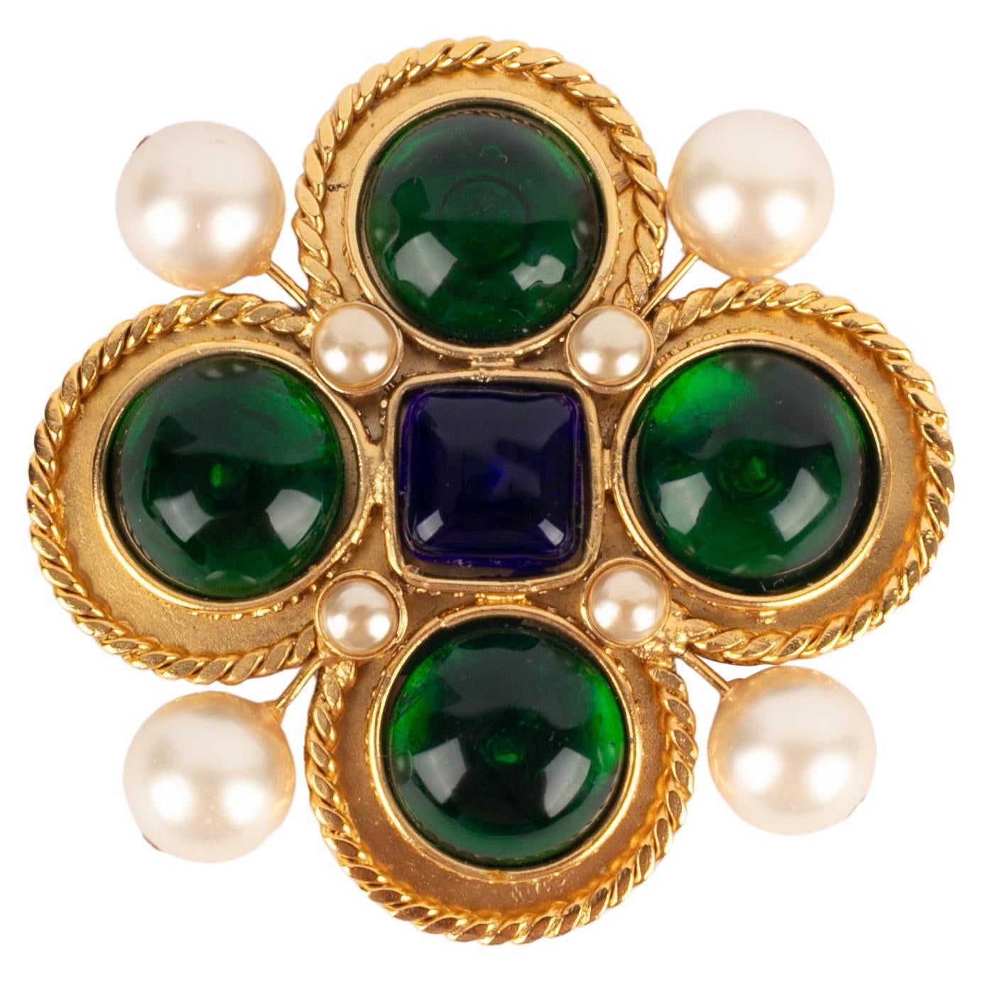 Chanel cross brooch 1990s For Sale