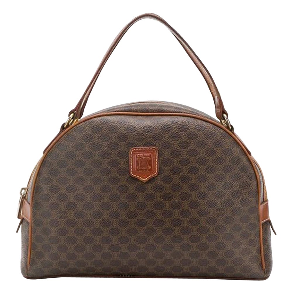 Celine Brown Monogram Logo Hand Bag For Sale