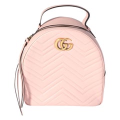 Gucci Pink Matelassé Calfskin GG Marmont Dome Backpack