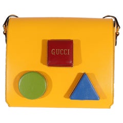Gucci Yellow & Multicolor Leather Board Messenger Bag