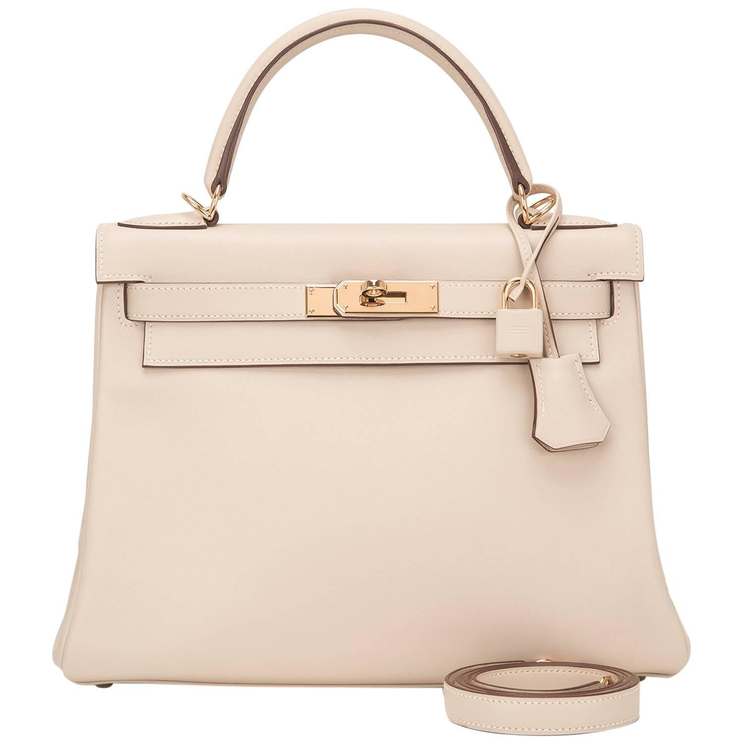 Hermes Parchemin Swift Kelly 28cm Gold Hardware