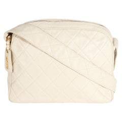 Chanel Vintage Beige Quilted Messenger Bag