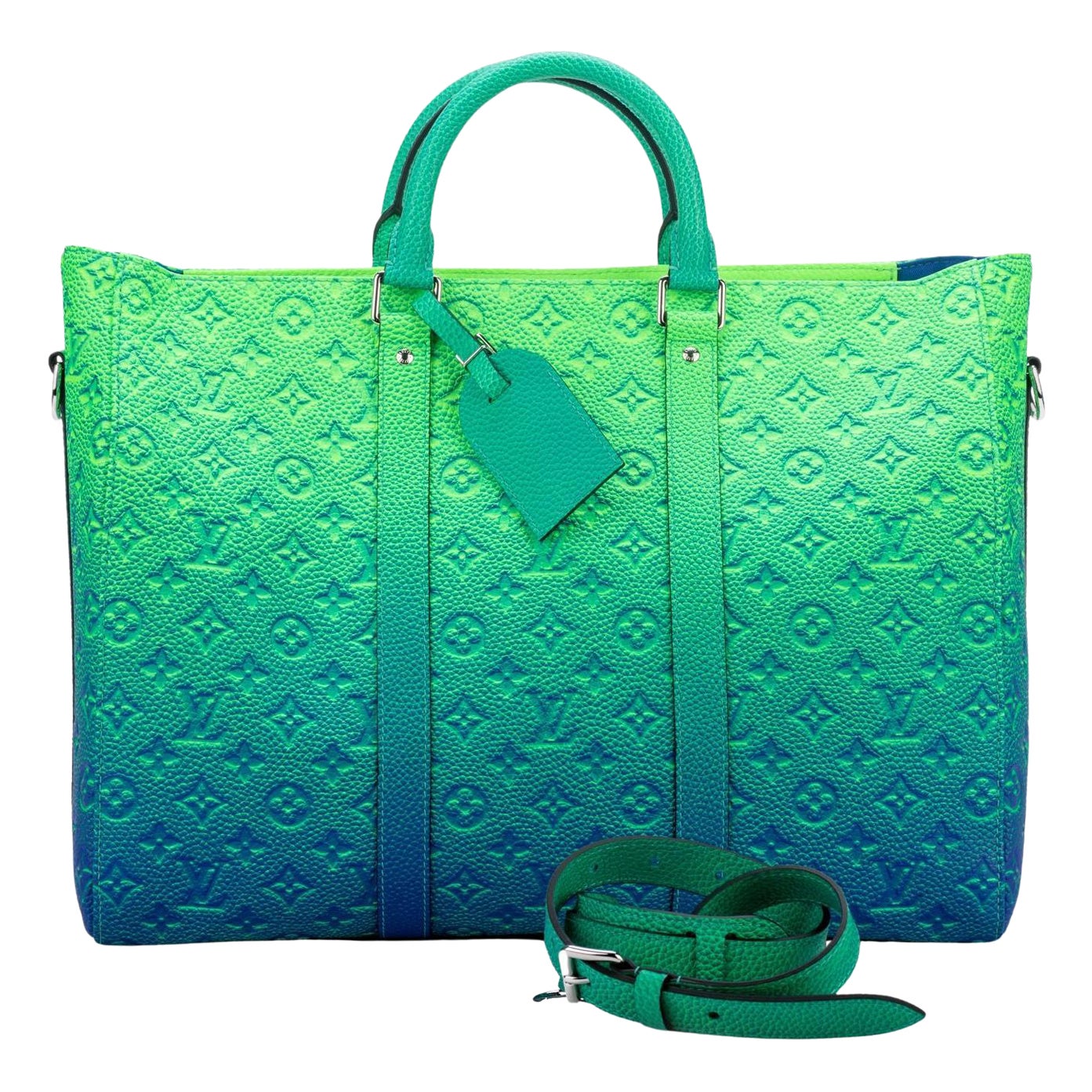 Vuitton Abloh Illusion Leather Keepall New In Box For Sale