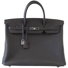 HERMES Birkin 40 Bag Rich Matte Black Togo Palladium Hardware 8