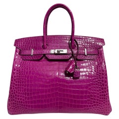 Hermes Birkin 35 coccodrillo rosa Scheherazade
