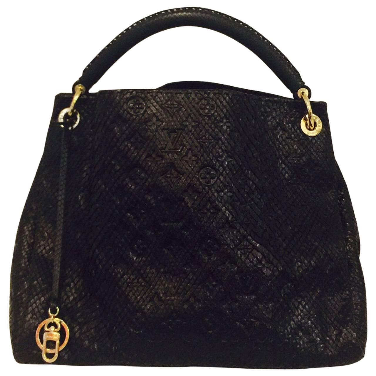 Limited Edition Black Louis Vuitton Python Empriente Artsy MM Bag Excellent 