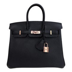 Hermès Birkin 25 black rose gold hardware