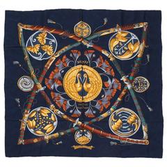 New Hermes Daïmyo Princes Du Soleil Levant Silk Jacquard Carre Scarf 