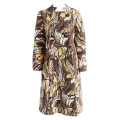 Cappotto Burke-Amey in lana con stampa Warp di Tzaims Luksus Mod con colletto tagliato Vintage anni '60