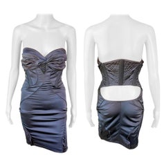 Gucci H/W 2005 Bustier-Minikleid aus Seide mit Korsettausschnitt und Rückenausschnitt
