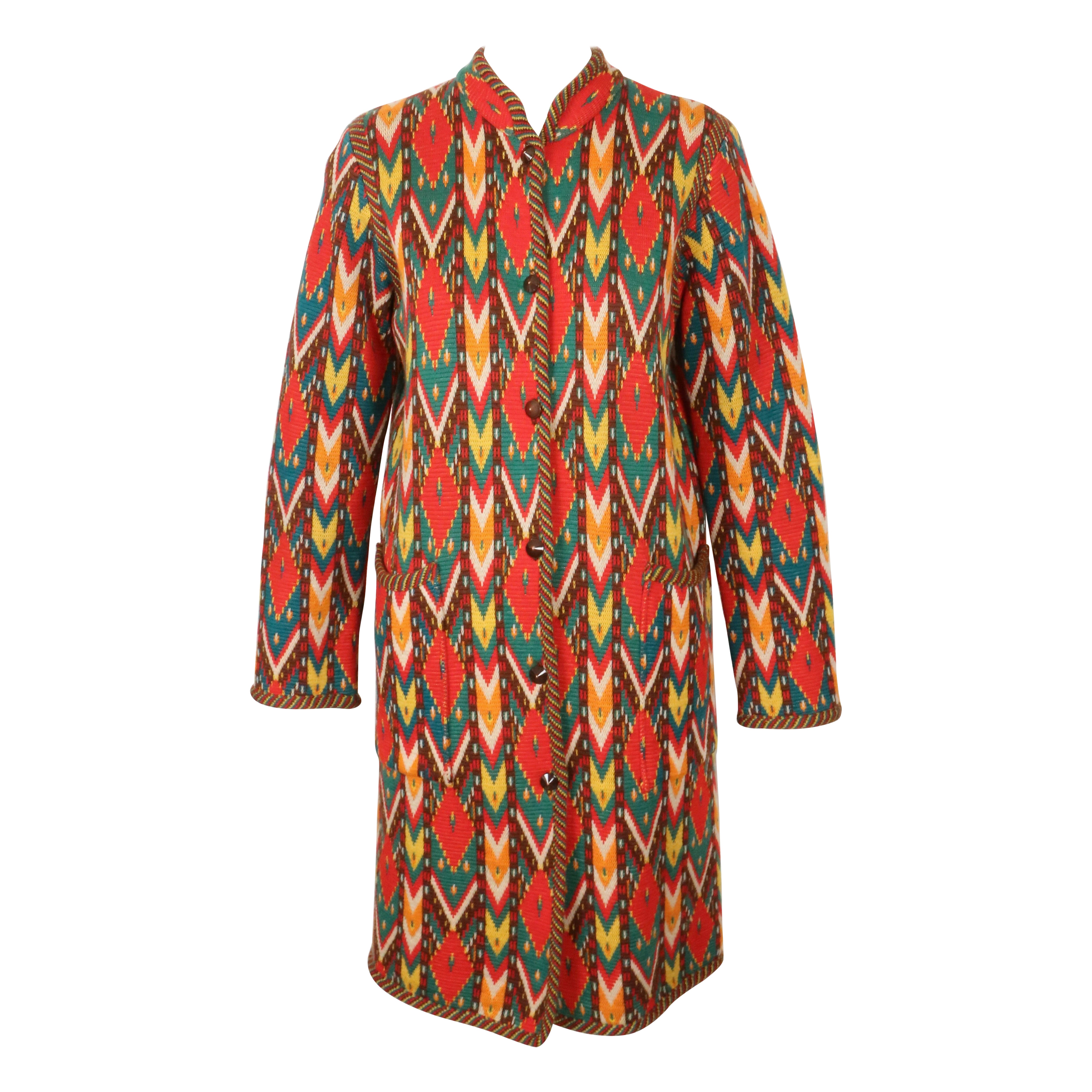 1980 Yves Saint Laurent, maglione luminoso Ikat RUNWAY, cappotto in vendita