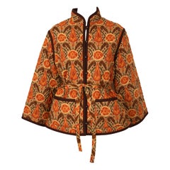1979 YVES SAINT LAURENT Wolle IKAT gesteppte RUNWAY Jacke aus Wolle