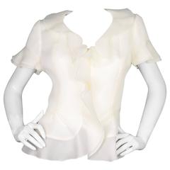 Jackie Rogers White Ruffle Organza Blouse 9