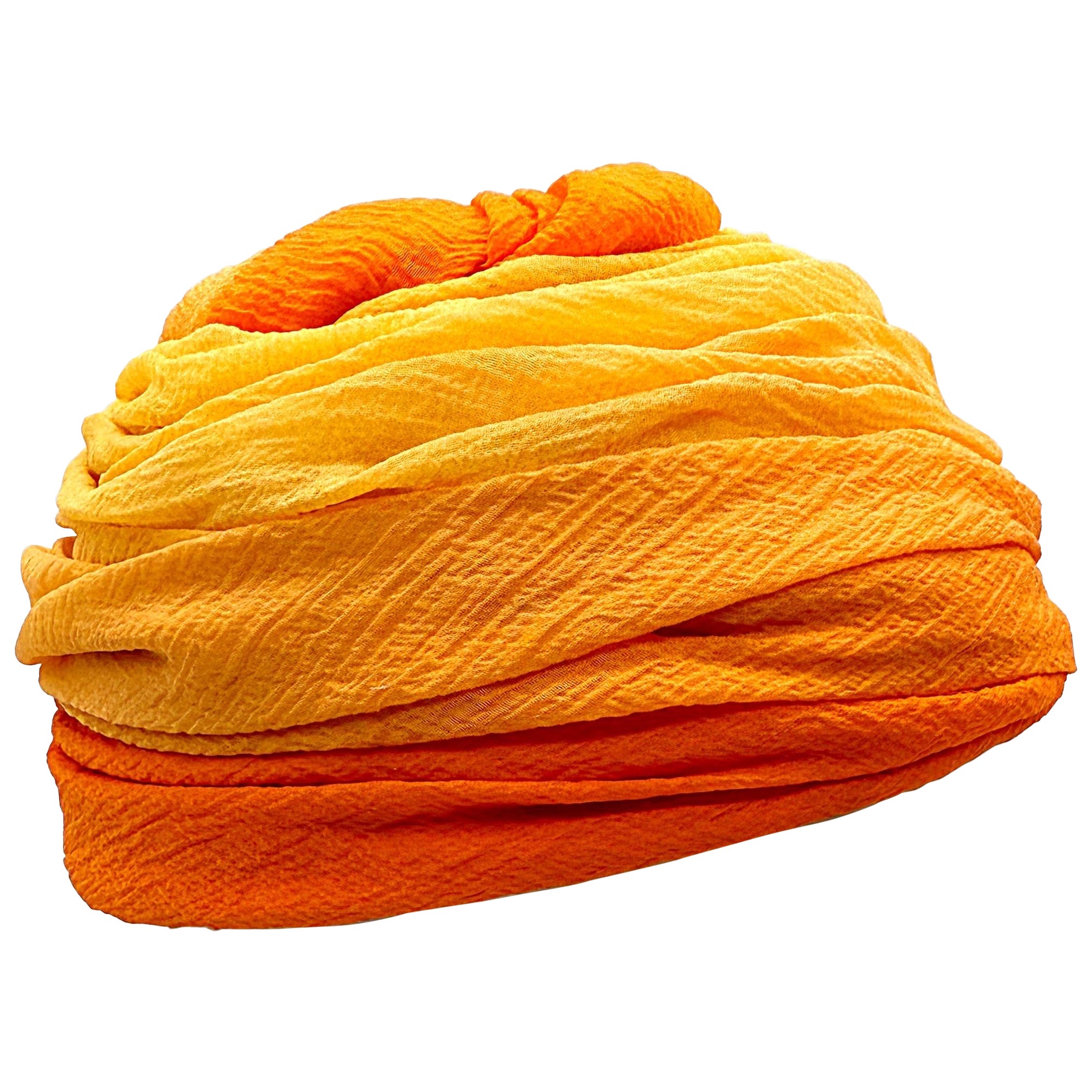 Julie, Inc. Sombrero turbante vintage de organza de seda ombré naranja de los años 60 de alta costura en venta