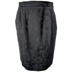 YVES SAINT LAURENT black wool brocade skirt 5