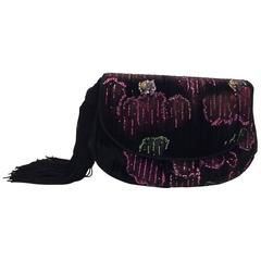 Judith Leiber Vintage Velvet Floral Clutch 6