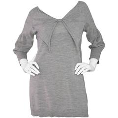 Miu Miu Grey Long Knit Tunic w/ Bow sz M/L 7