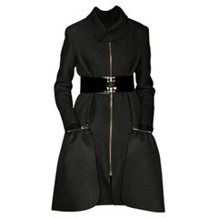 New Yves Saint Laurent YSL A/I 2008 Naomi Campbell Quilted Coat Dress Sz Fr42