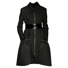 New Yves Saint Laurent YSL A/I 2008 Naomi Campbell Quilted Coat Dress Sz Fr42