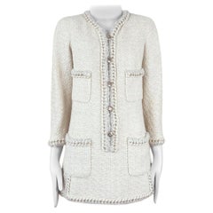 Chanel Raro Vestido de Tweed con Cadena Metálica Estilo Miranda Kerr 36 FR