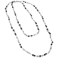 1954 Chanel by Robert Goossens Rare Crystal Metal Long Sautoir Couture Necklace 9