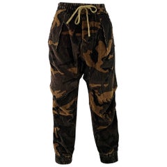 R13 Größe XS Brown Taupe Cotton Camouflage Elastic Waistband Casual Pants
