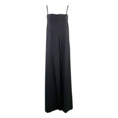 THE ROW Size 0 Navy Wool Spaghetti Straps Long Dress