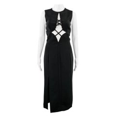PRABAL GURUNG Größe S Schwarzes ärmelloses Cocktailkleid aus Seide mit Ausschnitt