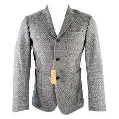 BLACK FLEECE Size 38 Grey Pattern Wool Notch Lapel Sport Coat