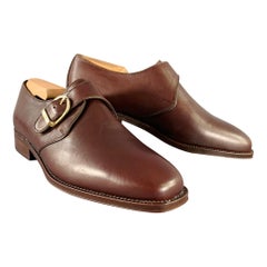AIGNER Size 9.5 Brown Leather Monk Strap Loafers Shoes
