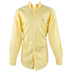Chemise à manches longues Ralph Lauren en coton jaune à col boutonné
