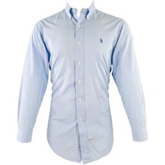 Chemise à manches longues Ralph Lauren en coton bleu à col boutonné