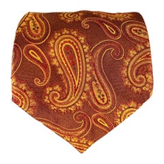 Wilkes Bashford, cravatta in seta marrone arancione con motivo Paisley