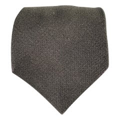 PRADA Black Woven Silk Tie