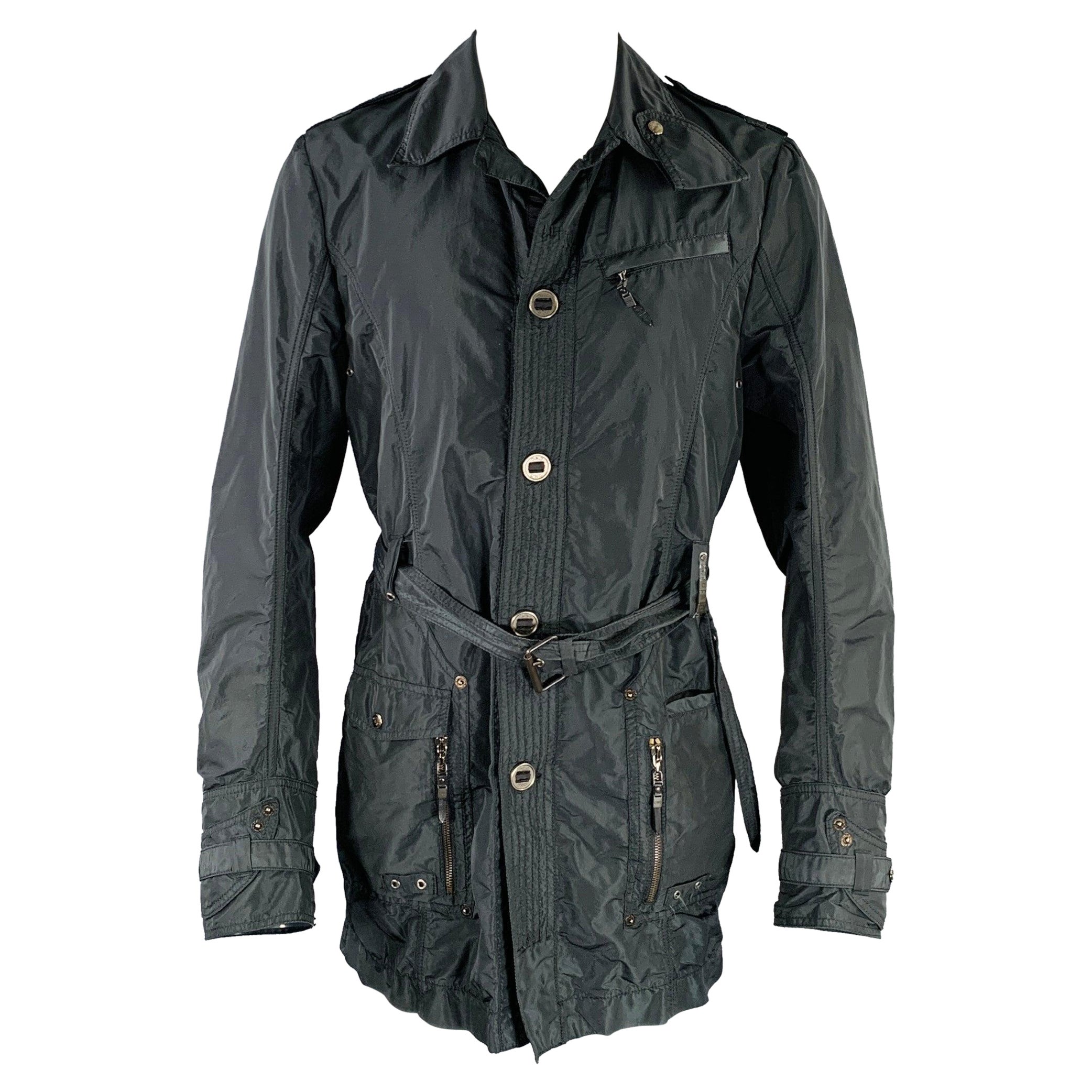 CoSTUME NATIONAL Size S Green Black Iridescent Polyester Jacket For Sale