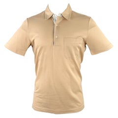 PAL ZILERI Größe M Beige Weiß Blau Kontrastbesatz Kurzarm-Polo mit Kontrastbesatz