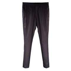 GIVENCHY Size 30 Black Navy Two Toned Cotton Flat Front Dress Pants
