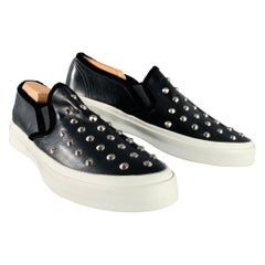 JUNYA WATANABE Size 9.5 Black Studded Leather Slip On Sneakers
