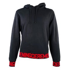 Opening Ceremony - Felpa con cappuccio in cotone rosso e nero taglia XL