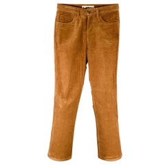 MARNI Taille 30 Pantalon droit en velours côtelé de coton Brown