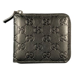 GUCCI Black Guccissima Embossed Leather Wallet
