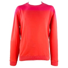RAF SIMONS - Sweat-shirt à col ras du cou en coton rose orangé dégradé, taille XL