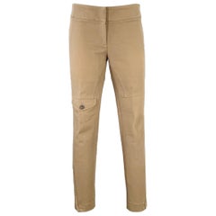 BRUNELLO CUCINELLI Size 4 Brown Cotton Blend Twill Flat Front Casual Pants